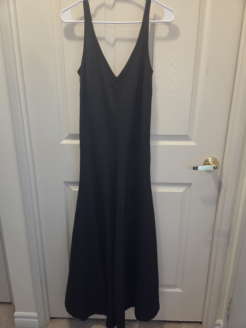 Roots Black V-Neck Maxi Slip Dress